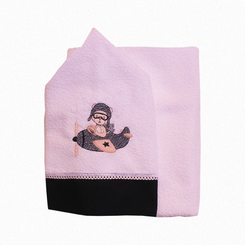 Toalha de bebê com capuz - Masculino - Cor Branca