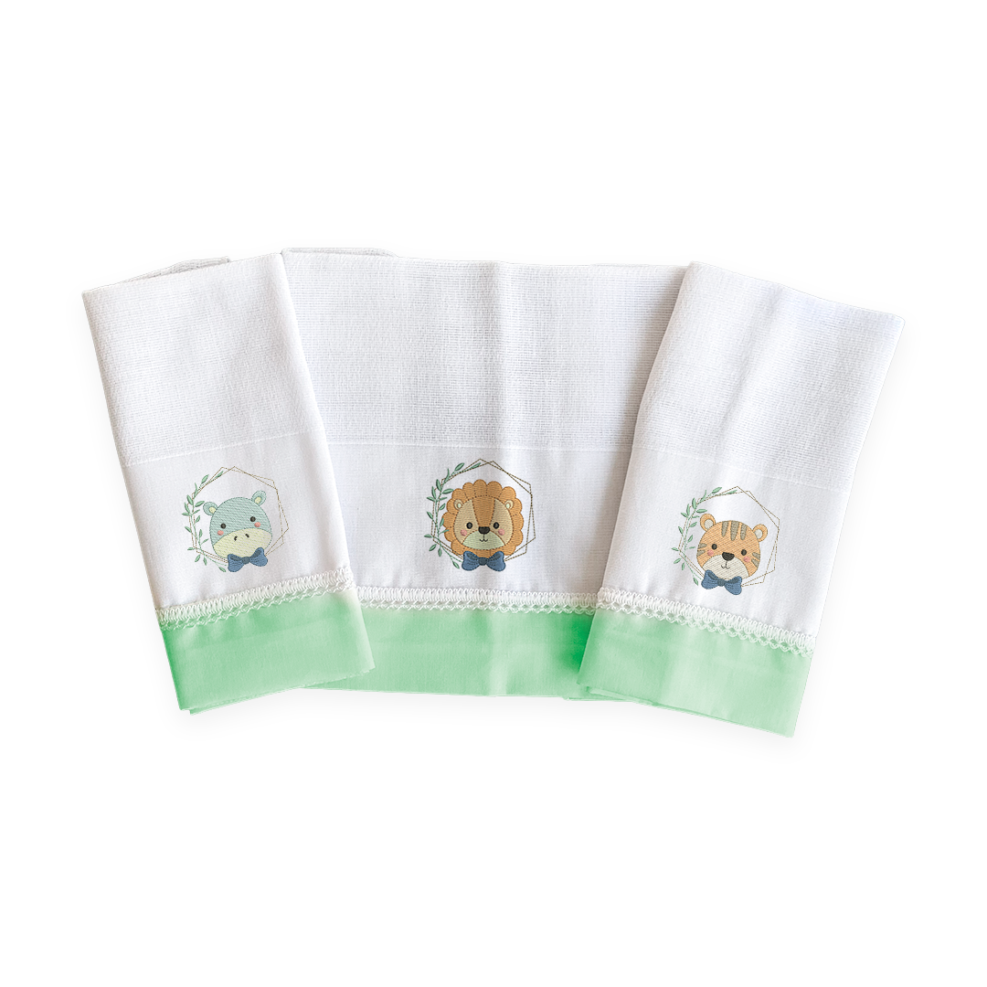 Kit 3 Fraldas Multi-Função - Masculino - Verde Menta