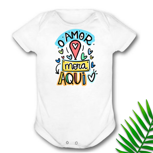 Body Temático - O amor mora aqui - Masculino