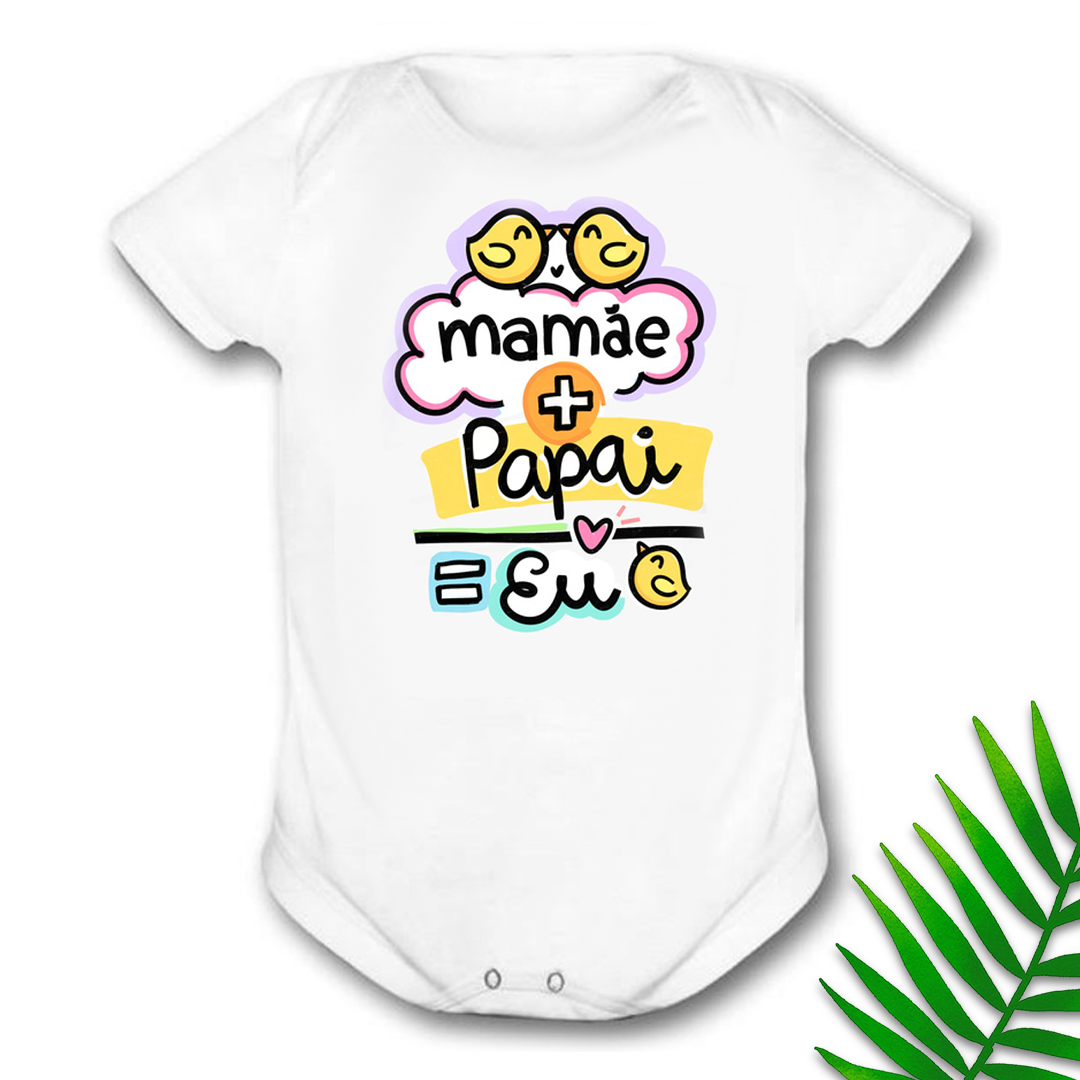 Body Temático - Mamãe + Papai = Eu - Feminino