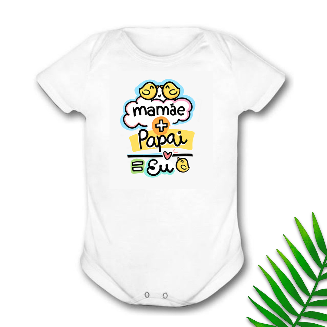 Body Temático - Mamãe + Papai = Eu - Masculino