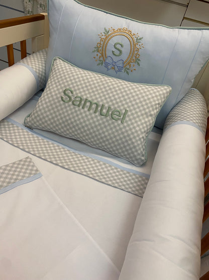 Kit Berço Encanto de Samuel- Clássico Xadrez Azul