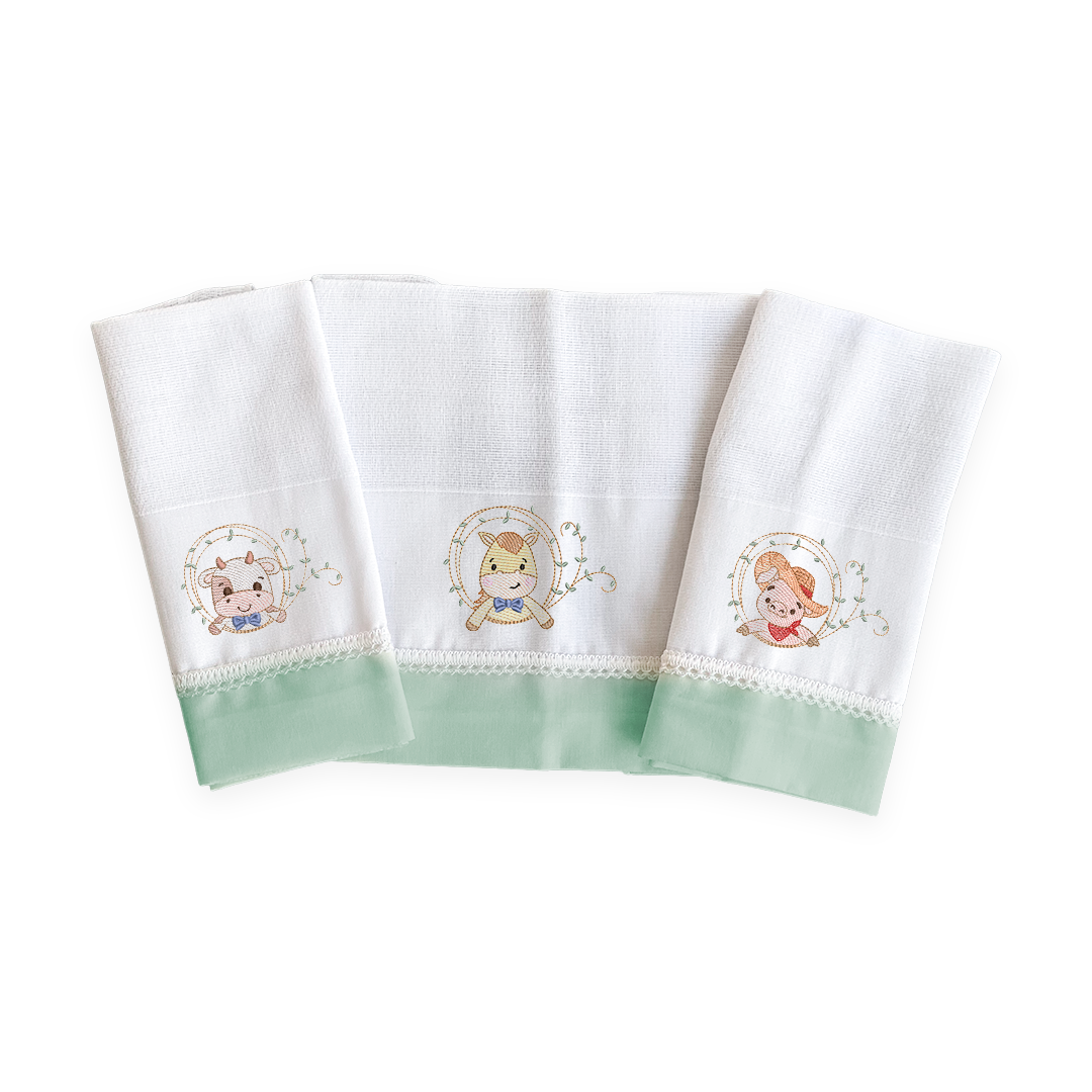 Kit 3 Fraldas Multi-Função - Masculino - Verde Menta