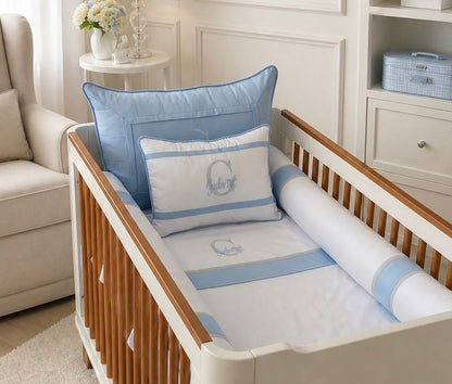 Kit de Berço - Encanto Real-Branco/Azul bebe-50%400fios