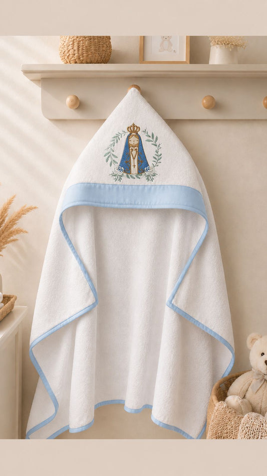 Toalha Felpuda Forrada com Capuz - Masculino - Coleção Mãe de Jesus