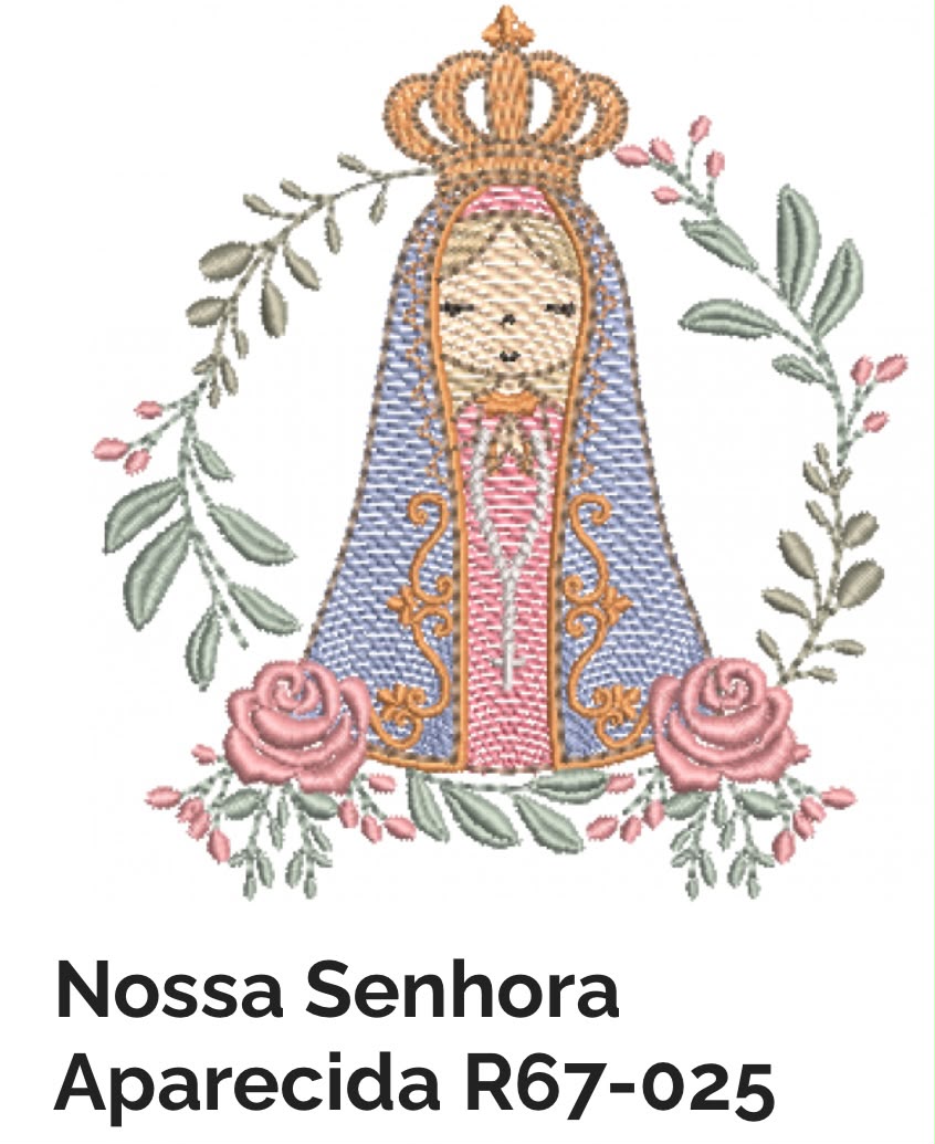 Saida Maternidade Linha 4 pecas Azul Bebe  -Personalizada com Nossa Senhora Aparecida