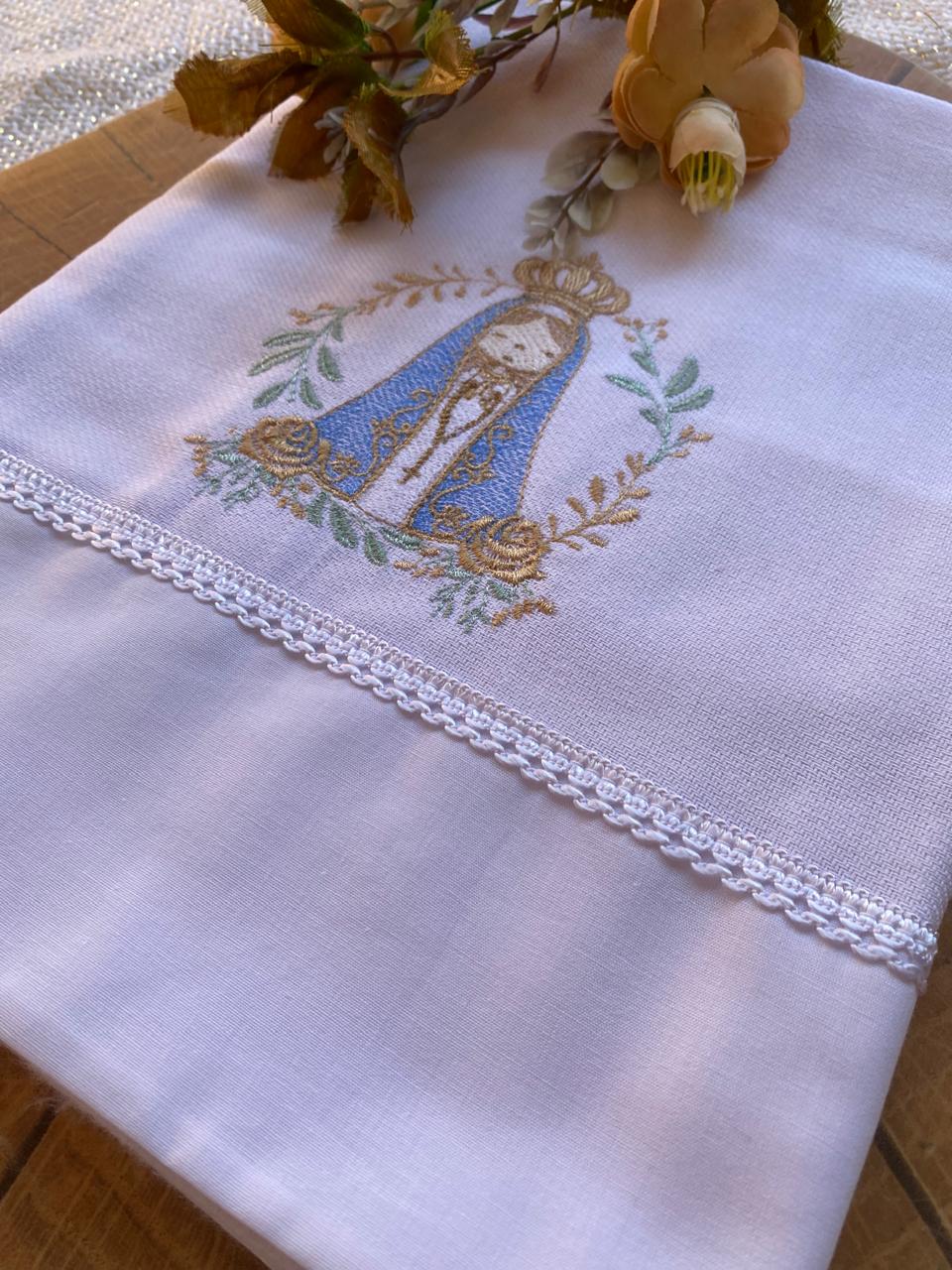 Cueiro (Flanela) - Neutro -Branco-Nossa Senhora  Aparecida
