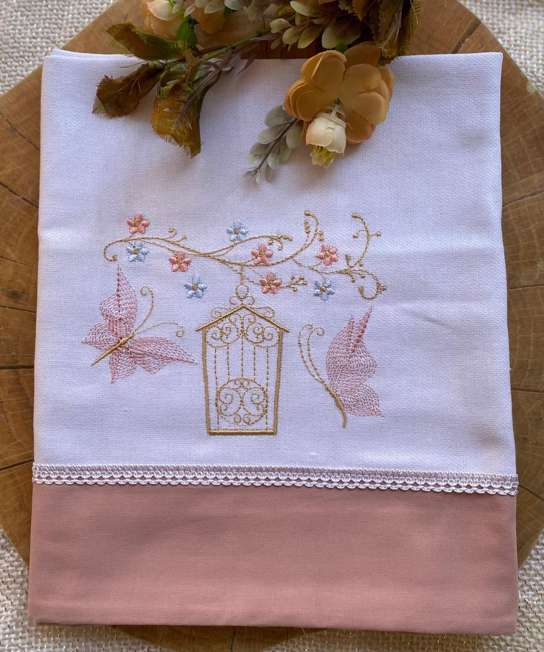 Cueiro (Flanela) - Feminino - Rose- Gaiola