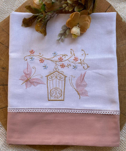 Cueiro (Flanela) - Feminino - Rose- Gaiola