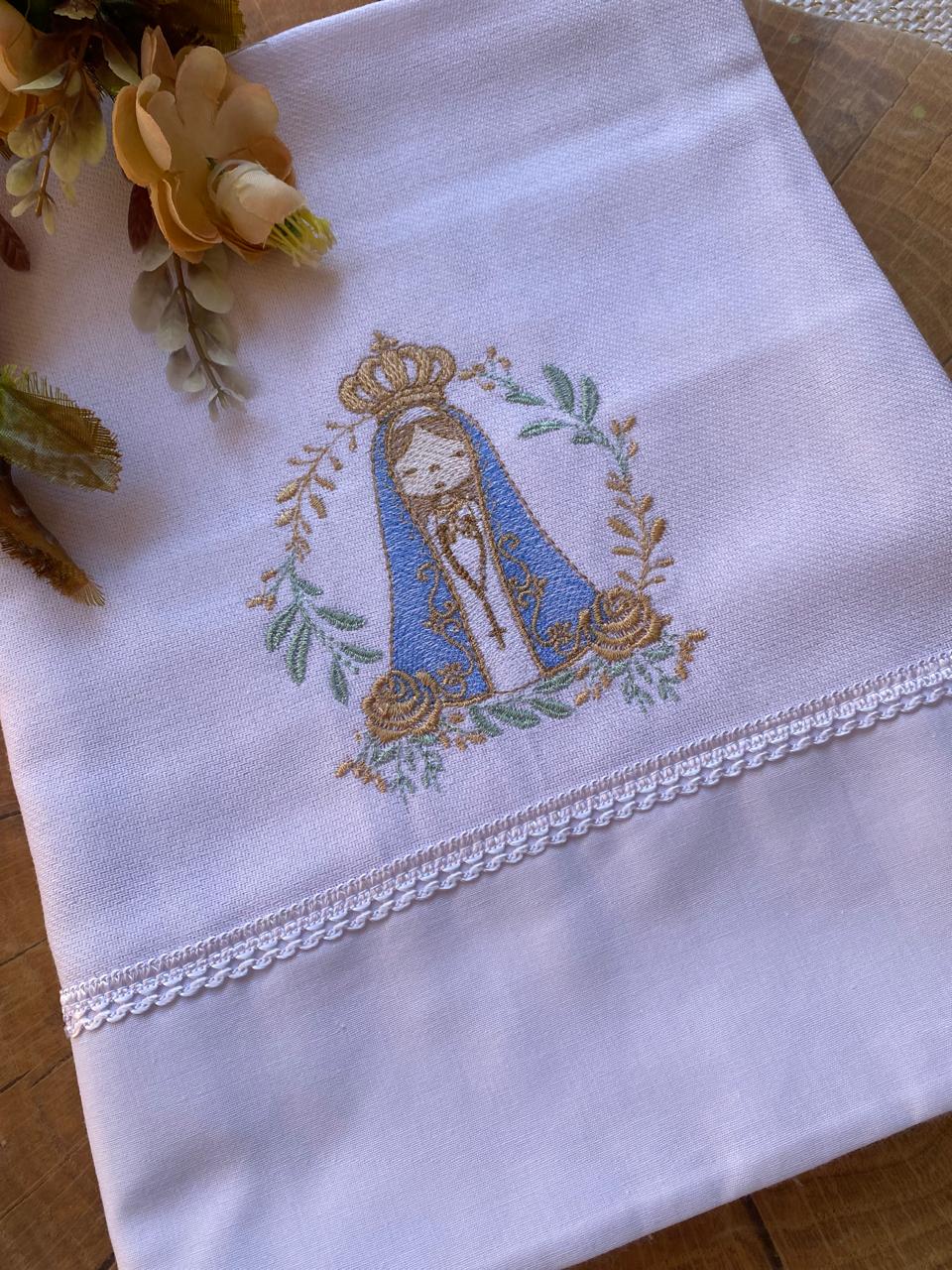 Cueiro (Flanela) - Neutro -Branco-Nossa Senhora  Aparecida