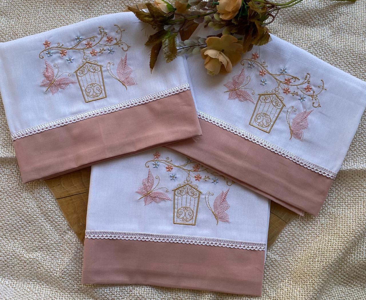 Kit 3 Fraldas Multi-Função- Feminino -Rose- Gaiola