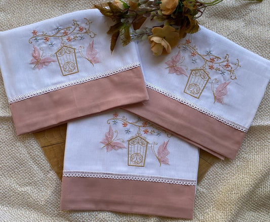 Kit 3 Fraldas Multi-Função- Feminino -Rose- Gaiola