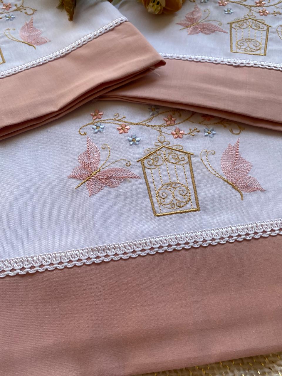 Kit 3 Fraldas Multi-Função- Feminino -Rose- Gaiola