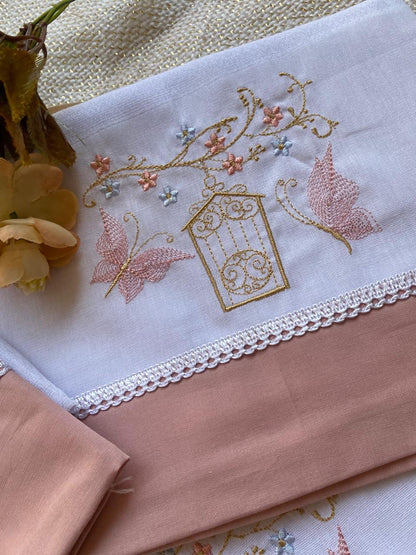 Kit 3 Fraldas Multi-Função- Feminino -Rose- Gaiola